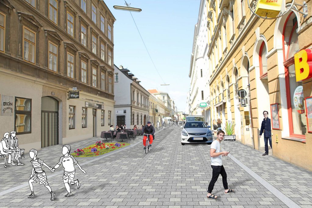 Lange Gasse in Kürze Begegnungszone? Fahrrad Wien